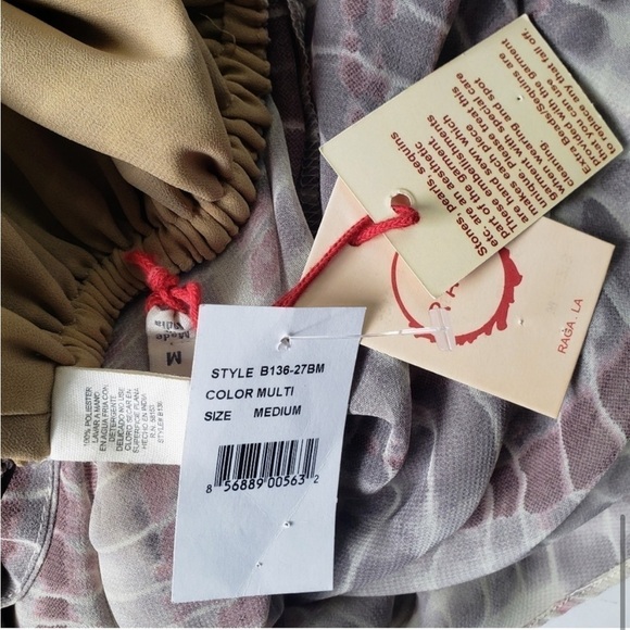 Raga Aphrodite Layered Chiffon Maxi Dress Beaded Halter Size Medium NWT - Picture 10 of 15